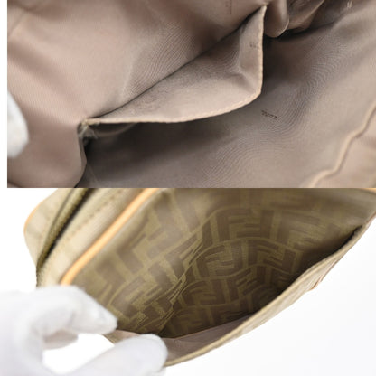 Fendi Logo Zucca Shoulder Bag Zucca, BEIGE, CANVAS, Shoulder bag