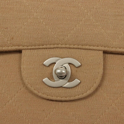 Chanel Matelasse Chain Shoulder Bag Leather, Beige, Cotton, Shoulder Bag