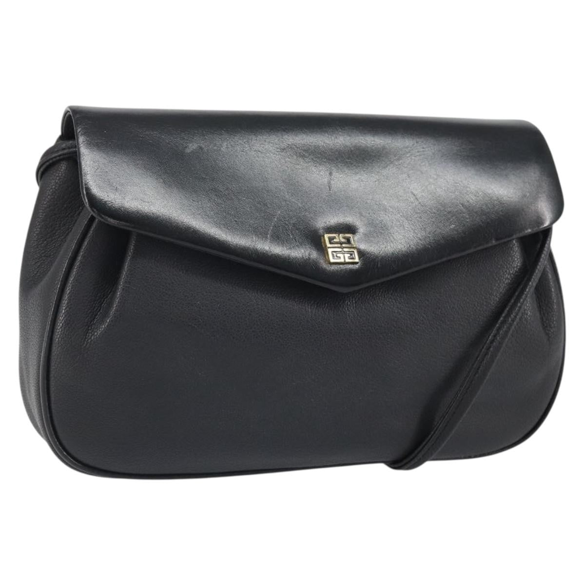 Givenchy Vintage 4G shoulder bag Leather, BLACK, LEATHER, Shoulder bag
