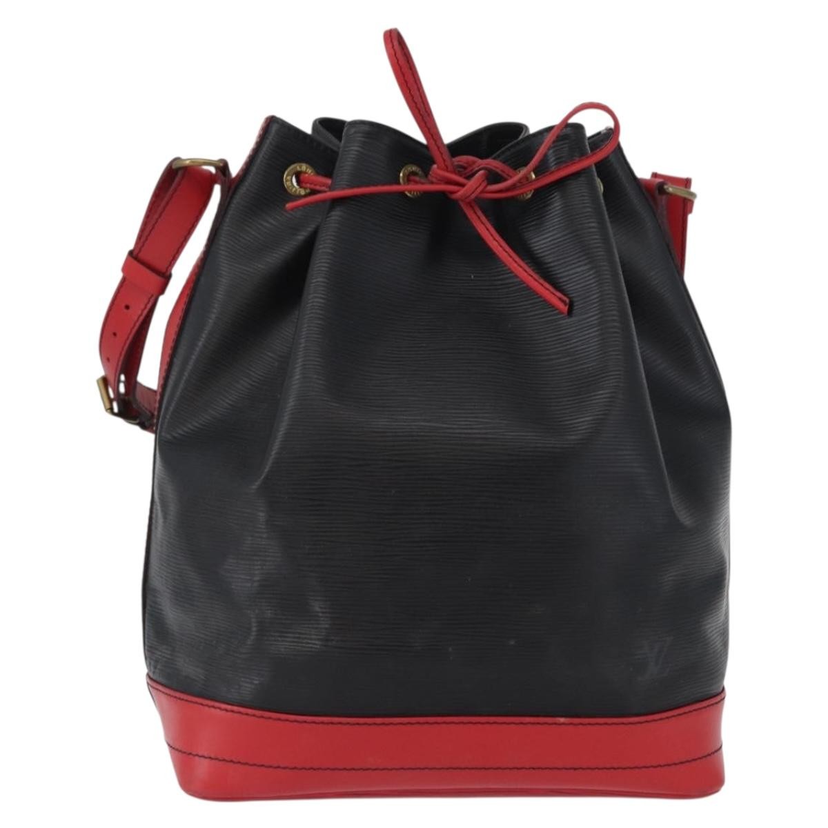Louis Vuitton Bicolor Noe Handbag Epi Leather, BLACK, LEATHER, Shoulder bag