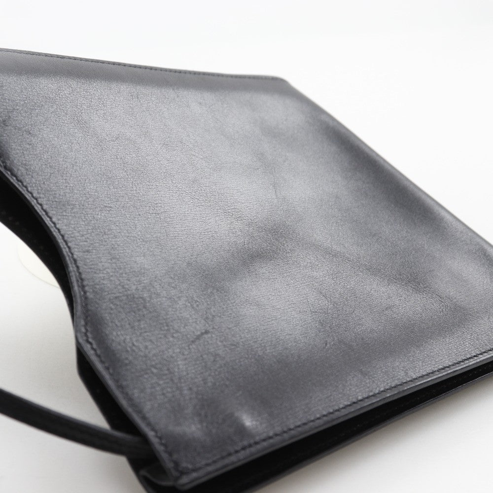 Hermes Onimaitou Handbag Leather, BLACK, LEATHER, Shoulder bag
