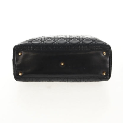 Christian Dior Vintage Lady Dior Bag Cannage Quilt Lambskin, BLACK, LEATHER, Handbag