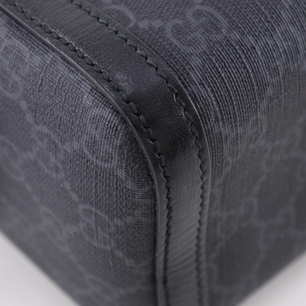 Gucci Interlocking G Patch Zip Around Crossbody Bag GG Supreme Canvas, BLACK, CANVAS, Crossbody bag