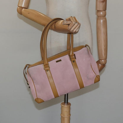 Gucci Vintage Zip Boston Bag Suede, PINK, SUEDE, Handbag