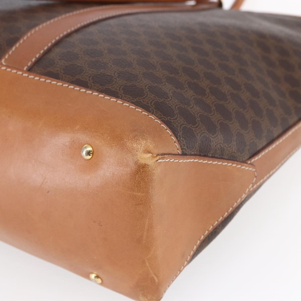 Celine Vintage Macadam Tote bag Canvas, BROWN, PVC, Tote bag