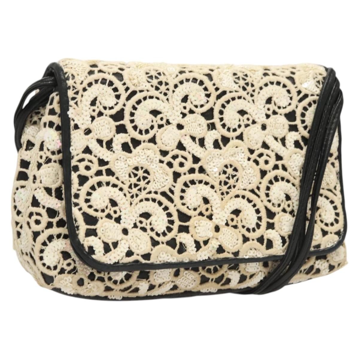 Chanel Floral CC Flap Bag Leather, WHITE, LEATHER, Shoulder bag