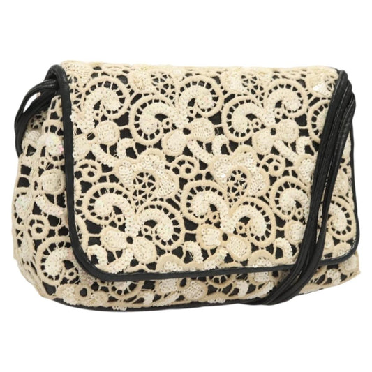 Chanel Floral CC Flap Bag Leather, WHITE, LEATHER, Shoulder bag