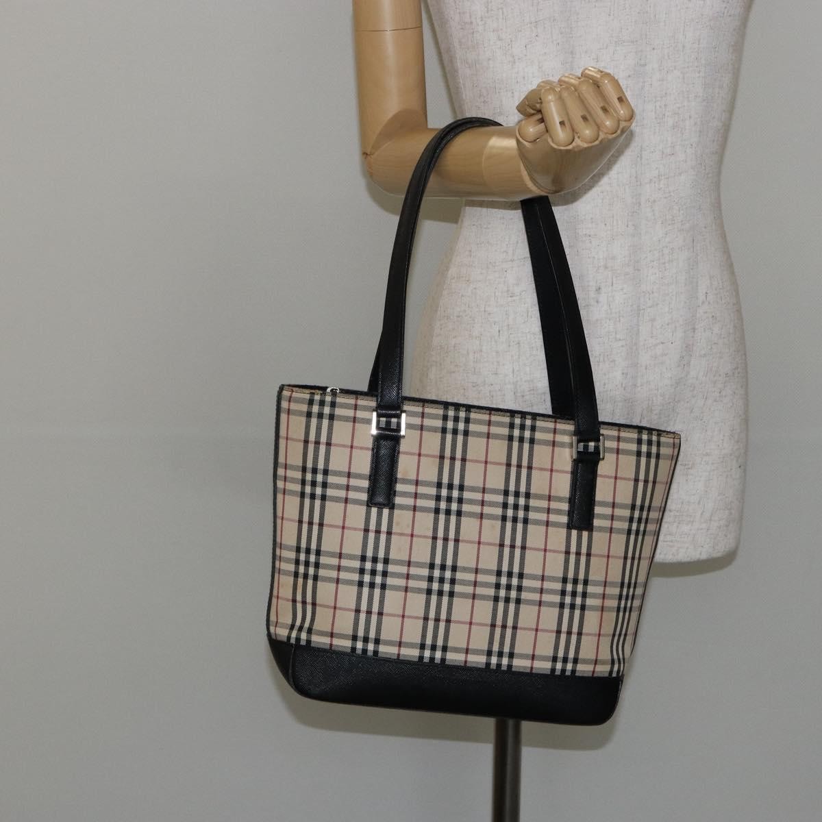 Burberry Vintage Zip Tote House Check Coated Canvas, BEIGE, CANVAS, Tote bag