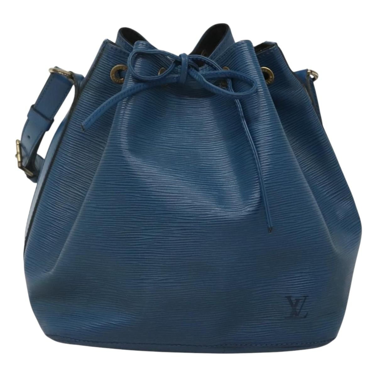 Louis Vuitton Petit Noe Handbag Epi Leather, BLUE, LEATHER, Handbag