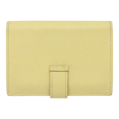 Hermes Bearn Card Case Epsom, YELLOW, LEATHER, Card Holders
