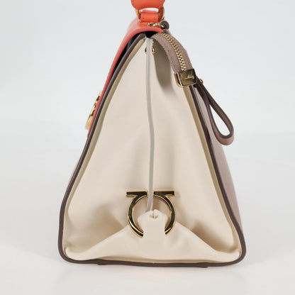 Salvatore Ferragamo Sofia Satchel Leather, PINK, LEATHER, Handbag