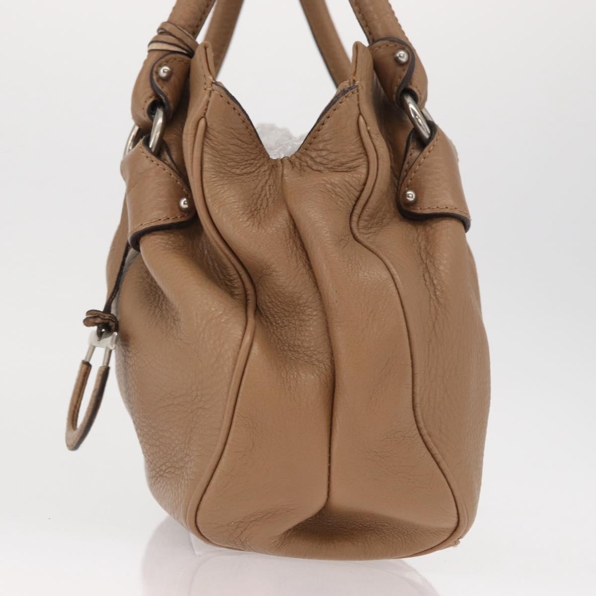 Salvatore Ferragamo Gancini handbag Leather, BROWN, LEATHER, Handbag