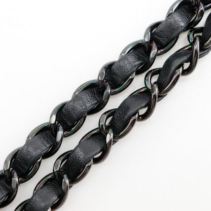 Chanel Studded CC Accordion Flap Bag Leather, BLACK, LEATHER, Handbag