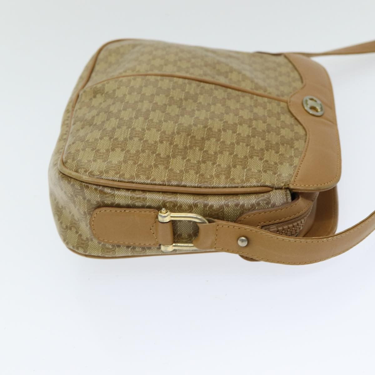 Celine Macadam Shoulder Bag Canvas, BEIGE, CANVAS, Shoulder bag
