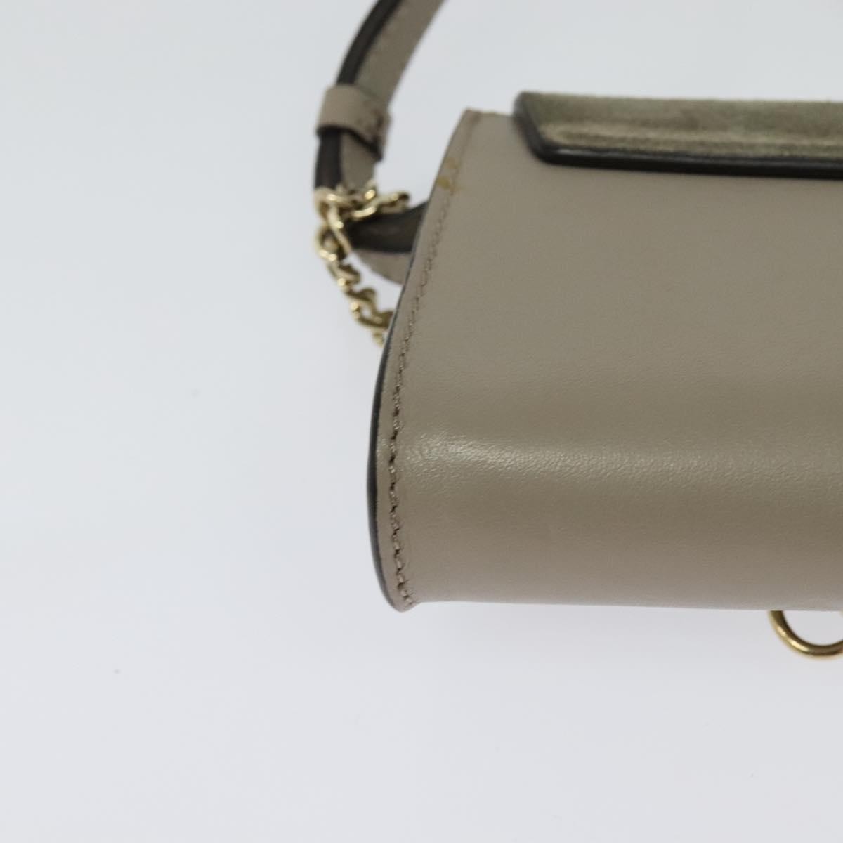 Chloe Faye Shoulder Bag Leather and Suede, Beige, Leather, Shoulder Bag
