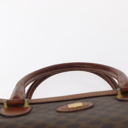 Celine Vintage Macadam Handbag Canvas and Leather, BROWN, CANVAS, Handbag
