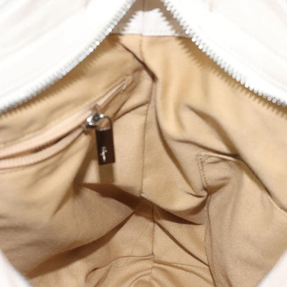 Salvatore Ferragamo Gancini Shoulder Bag Leather, WHITE, LEATHER, Shoulder bag