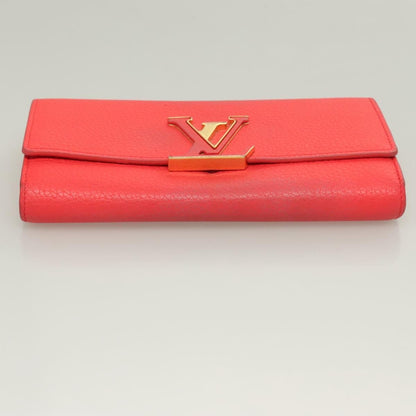Louis Vuitton Capucines Long Wallet Leather, RED, LEATHER, Wallets