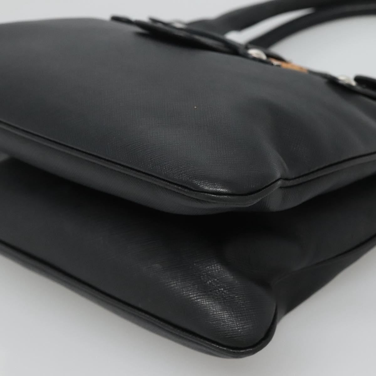 Salvatore Ferragamo Gancini handbag Leather, BLACK, LEATHER, Handbag