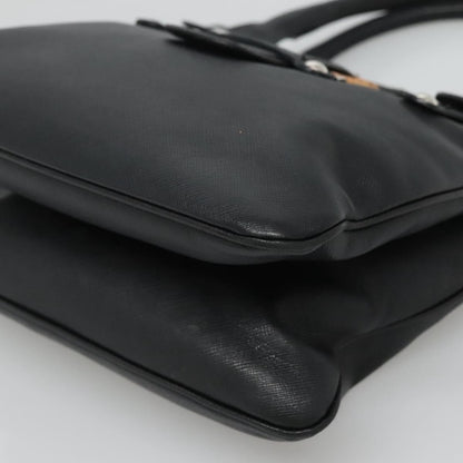 Salvatore Ferragamo Gancini handbag Leather, BLACK, LEATHER, Handbag