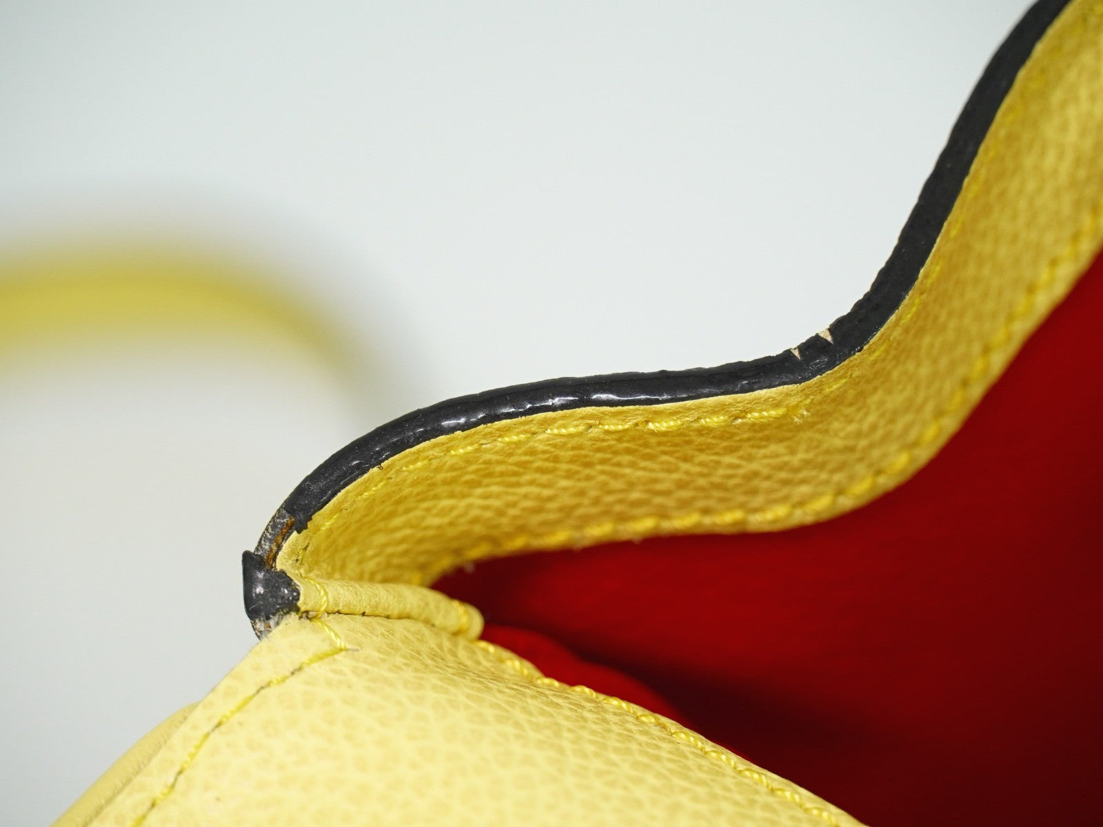 Celine Vintage Shoulder Bag Leather, YELLOW, LEATHER, Shoulder bag