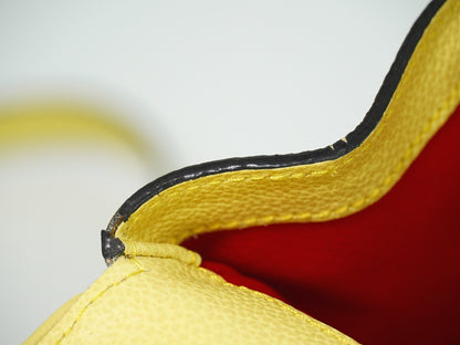 Celine Vintage Shoulder Bag Leather, YELLOW, LEATHER, Shoulder bag