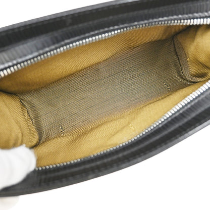 Fendi FENDI Logo Clutch Leather, BLACK, LEATHER, Clutche & pouche