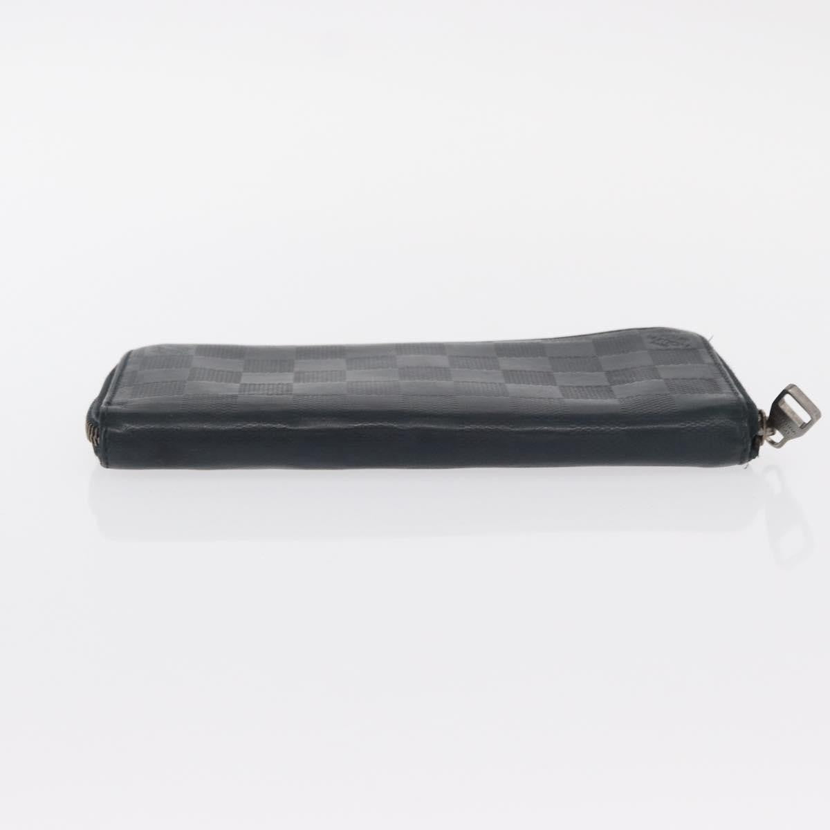 Louis Vuitton Zippy wallet vertical Damier Infini Leather, NAVY, LEATHER, Wallets
