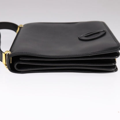 Christian Dior Vintage Shoulder Bag Leather, BLACK, LEATHER, Shoulder bag