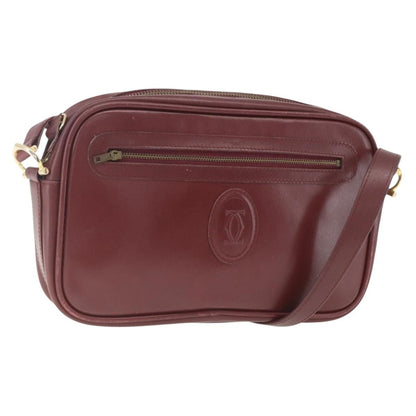 cartier Must de Cartier Shoulder Bag Leather, BURGUNDY, LEATHER, Shoulder bag