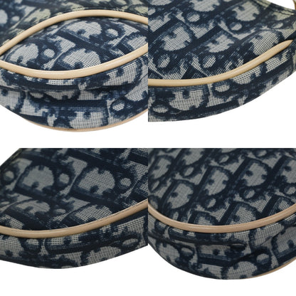 Christian Dior Vintage Saddle Bag Diorissimo Coated Canvas, BLUE, PVC, Shoulder bag