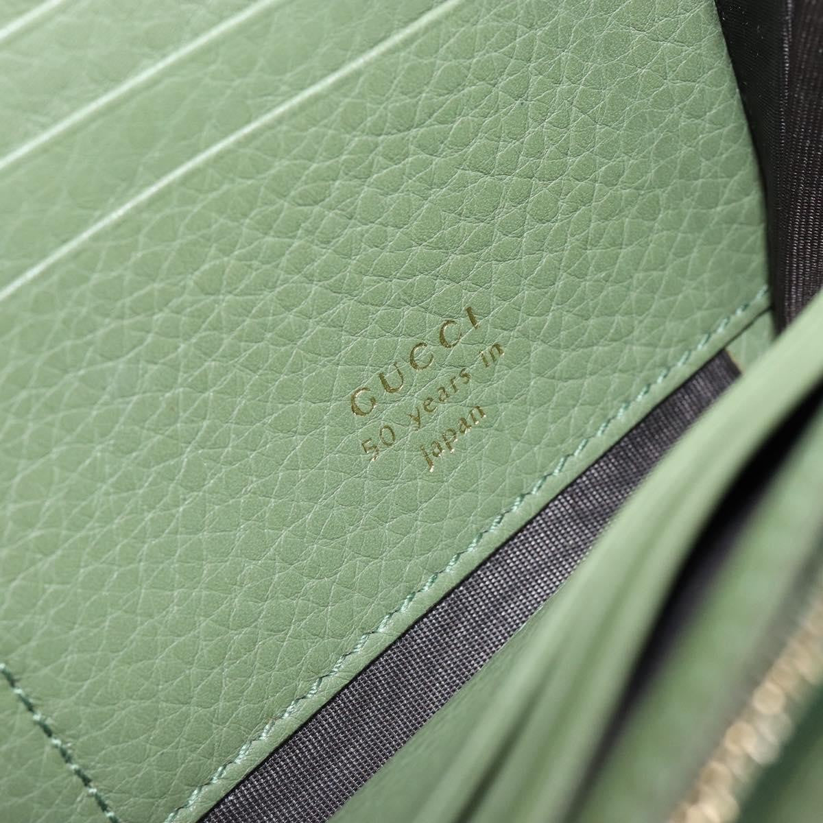 Gucci Logo Embossed Continental Wallet Leather, GREEN, LEATHER, Wallets