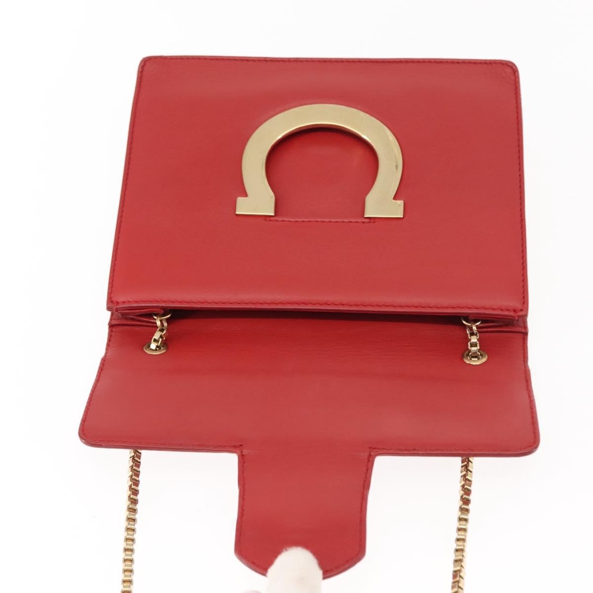 Salvatore Ferragamo Thalia Shoulder Bag Leather, RED, LEATHER, Shoulder bag