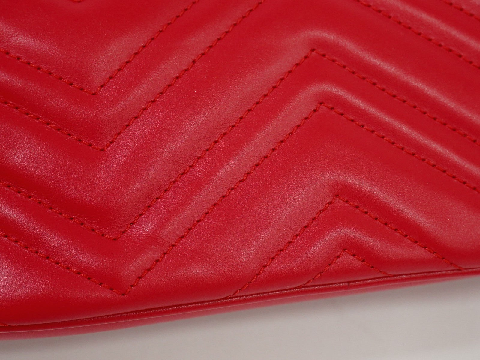 Gucci GG Marmont Shoulder Bag Leather, RED, LEATHER, Shoulder bag