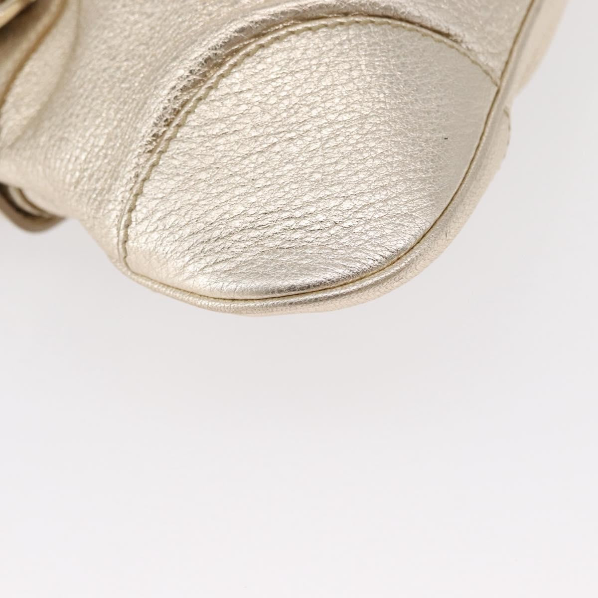 Salvatore Ferragamo Gancini Shoulder Bag Leather, GOLD, LEATHER, Shoulder bag