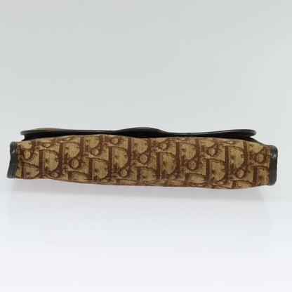 Christian Dior Vintage Trotter Flap Shoulder Bag Canvas, BROWN, CANVAS, Shoulder bag