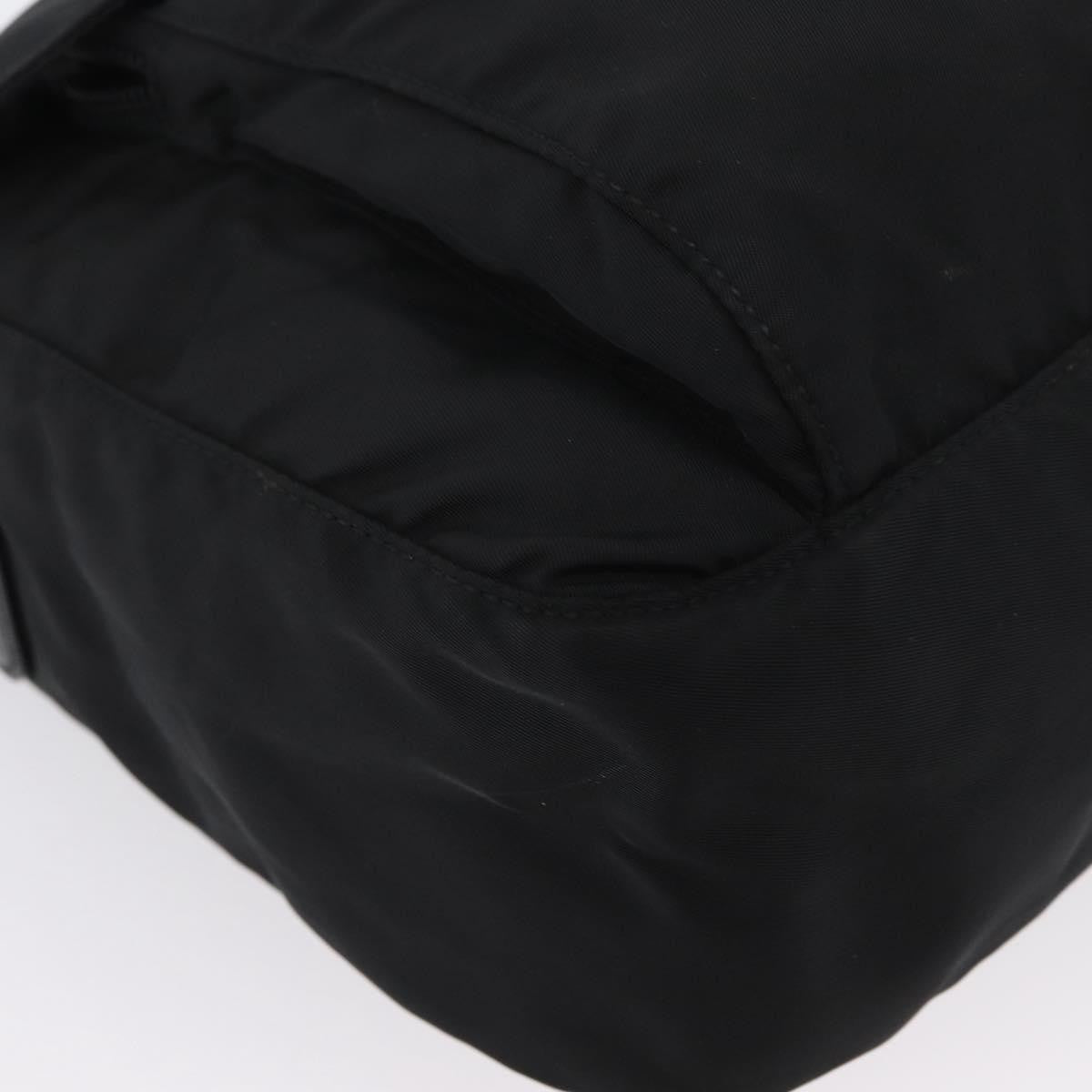 Prada Buckle Messenger Bag Tessuto, Black, Nylon, Shoulder Bag