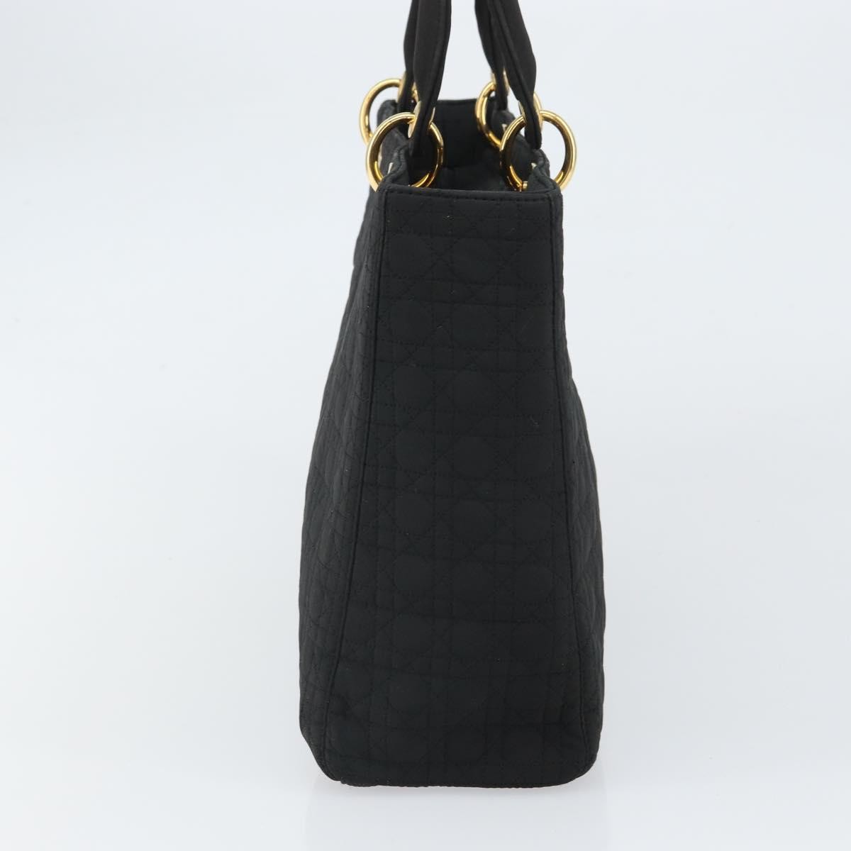 Christian Dior Vintage Lady Dior Bag Cannage Quilt Nylon, BLACK, NYLON, Handbag