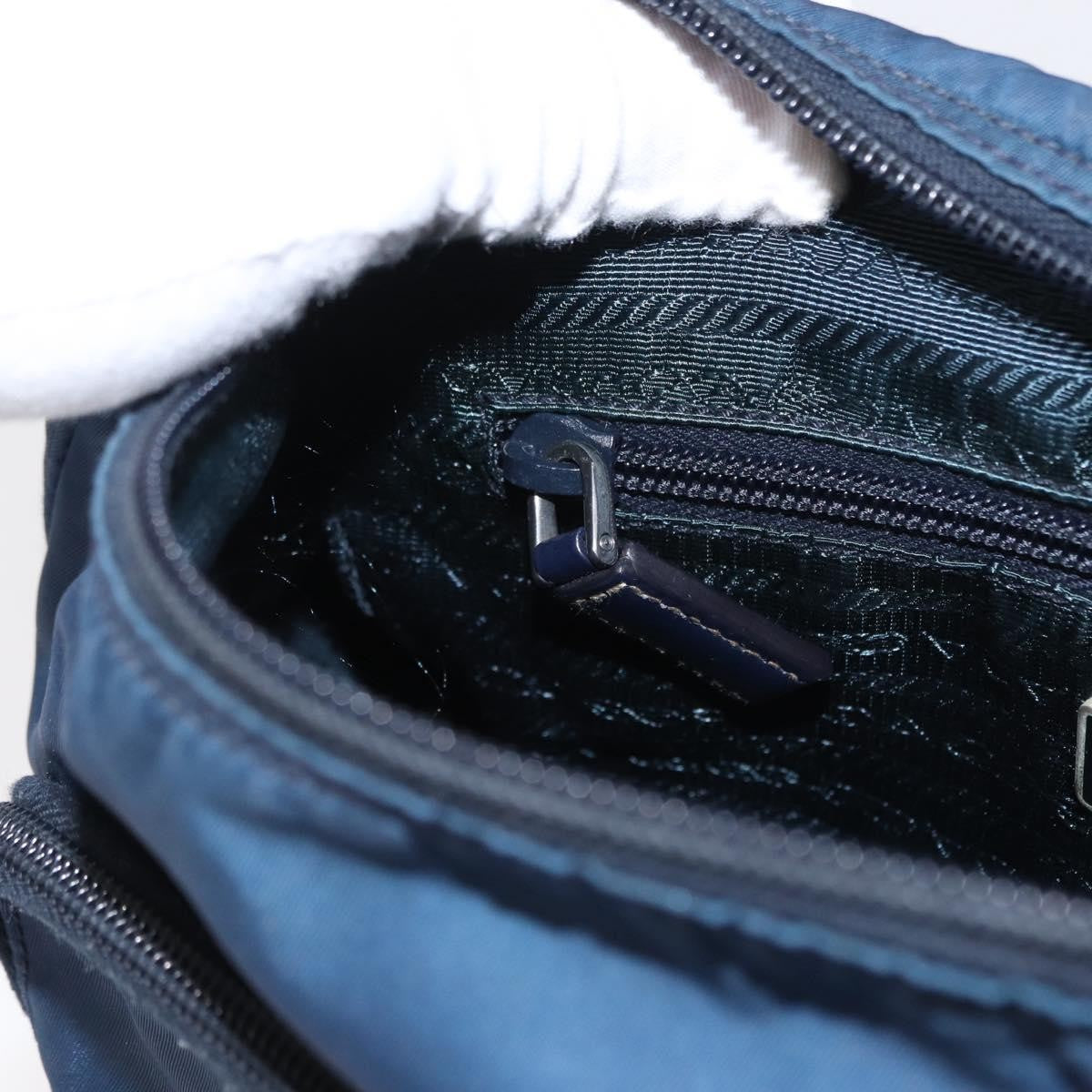 Prada Buckle Messenger Bag Tessuto, NAVY, NYLON, Shoulder bag