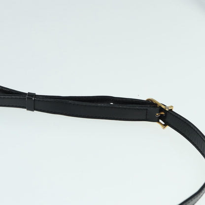 Celine Vintage Circle Logo Crossbody Bag Leather, BLACK, LEATHER, Shoulder bag