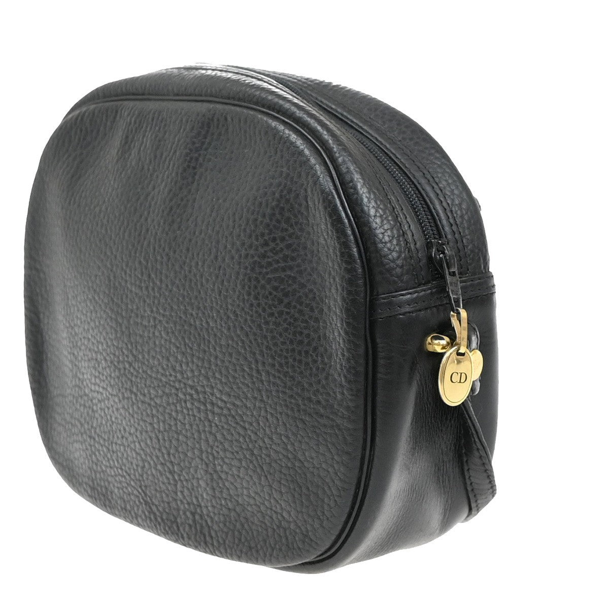 Christian Dior Vintage CD Logo Shoulder Bag Leather, BLACK, LEATHER, Shoulder bag