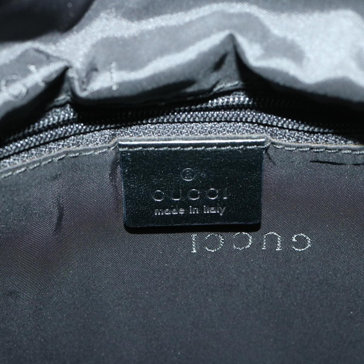 Gucci Vintage Bamboo Handle Bag Nylon, Black, Nylon, Handbag