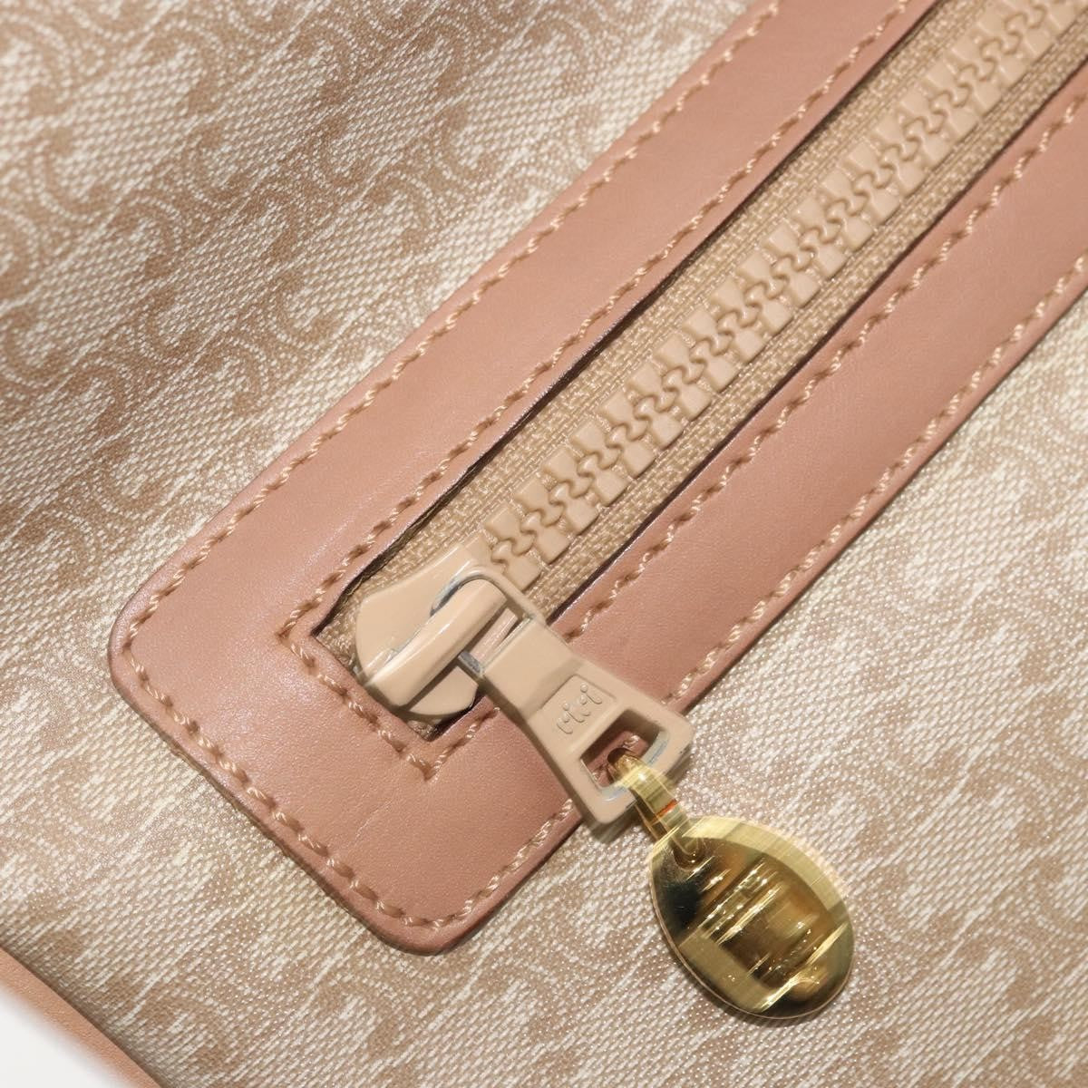 Celine C Macadam Pouch Canvas, Beige, PVC, Clutch