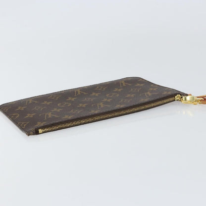 Louis Vuitton Neverfull Pochette Monogram Canvas, BROWN, CANVAS, Clutche & pouche