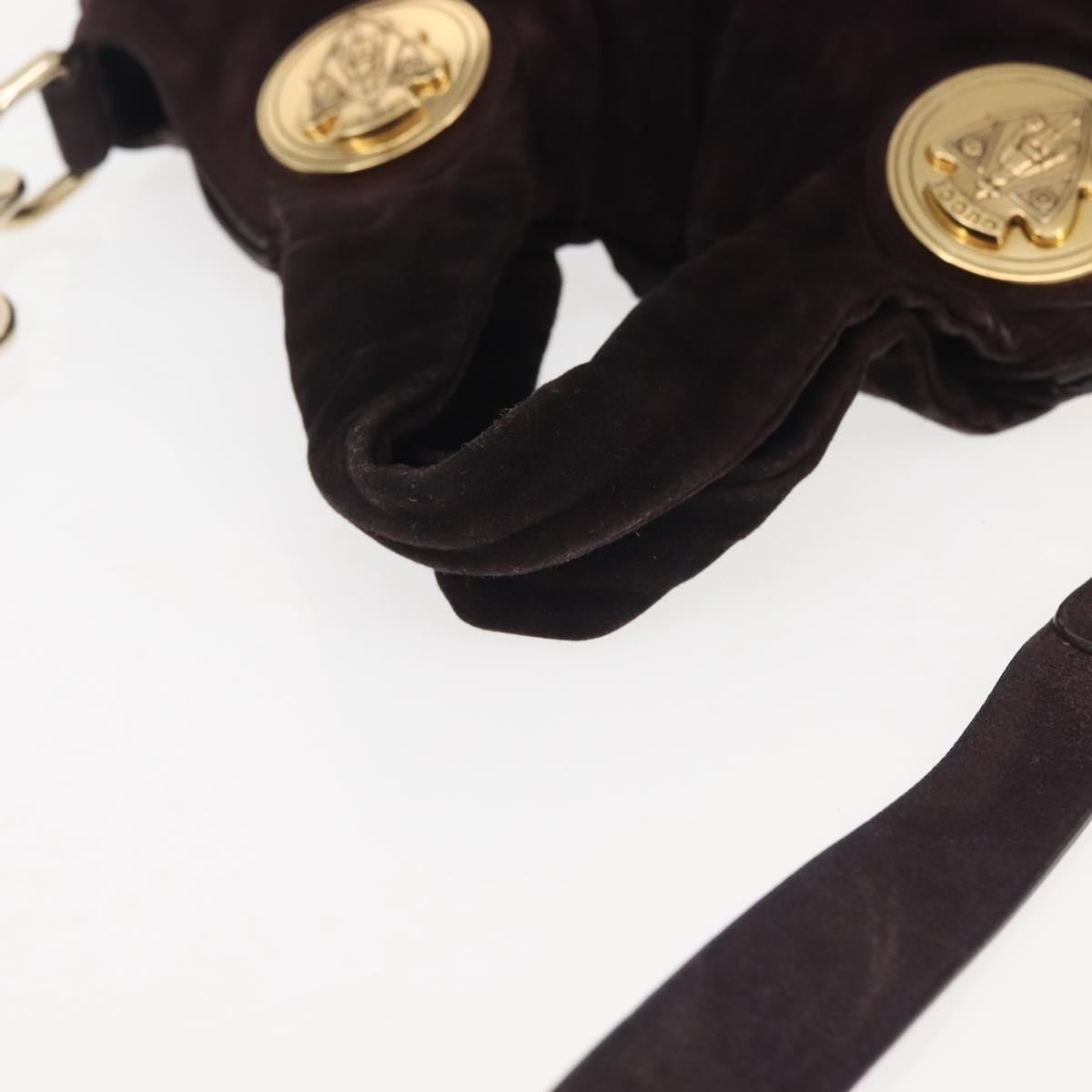 Gucci Hysteria Convertible Top Handle Bag Suede, BURGUNDY, SUEDE, Handbag