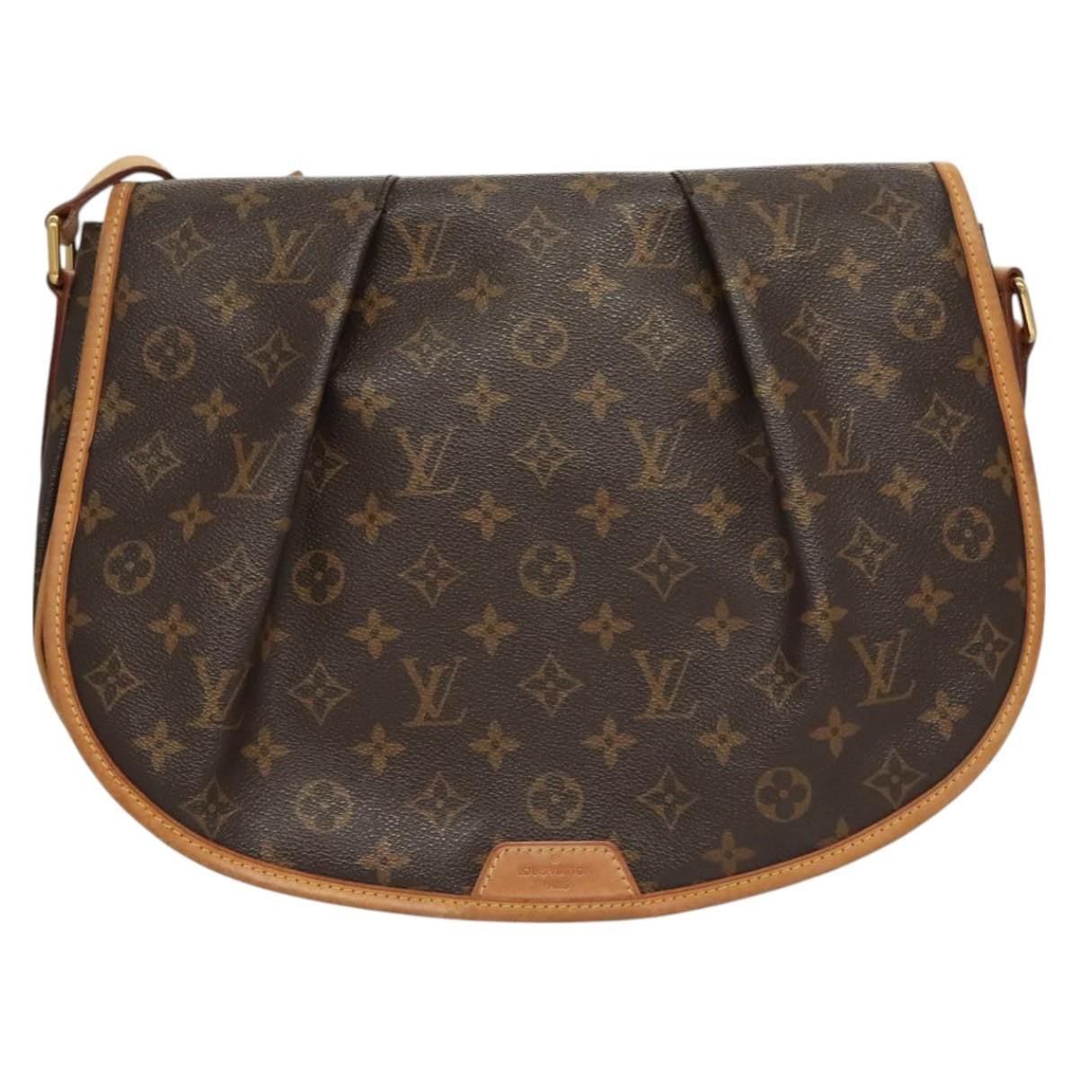 Louis Vuitton Menilmontant Handbag Monogram Canvas, BROWN, CANVAS, Shoulder bag