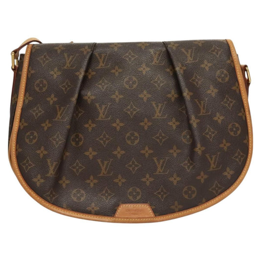 Louis Vuitton Menilmontant Handbag Monogram Canvas, BROWN, CANVAS, Shoulder bag