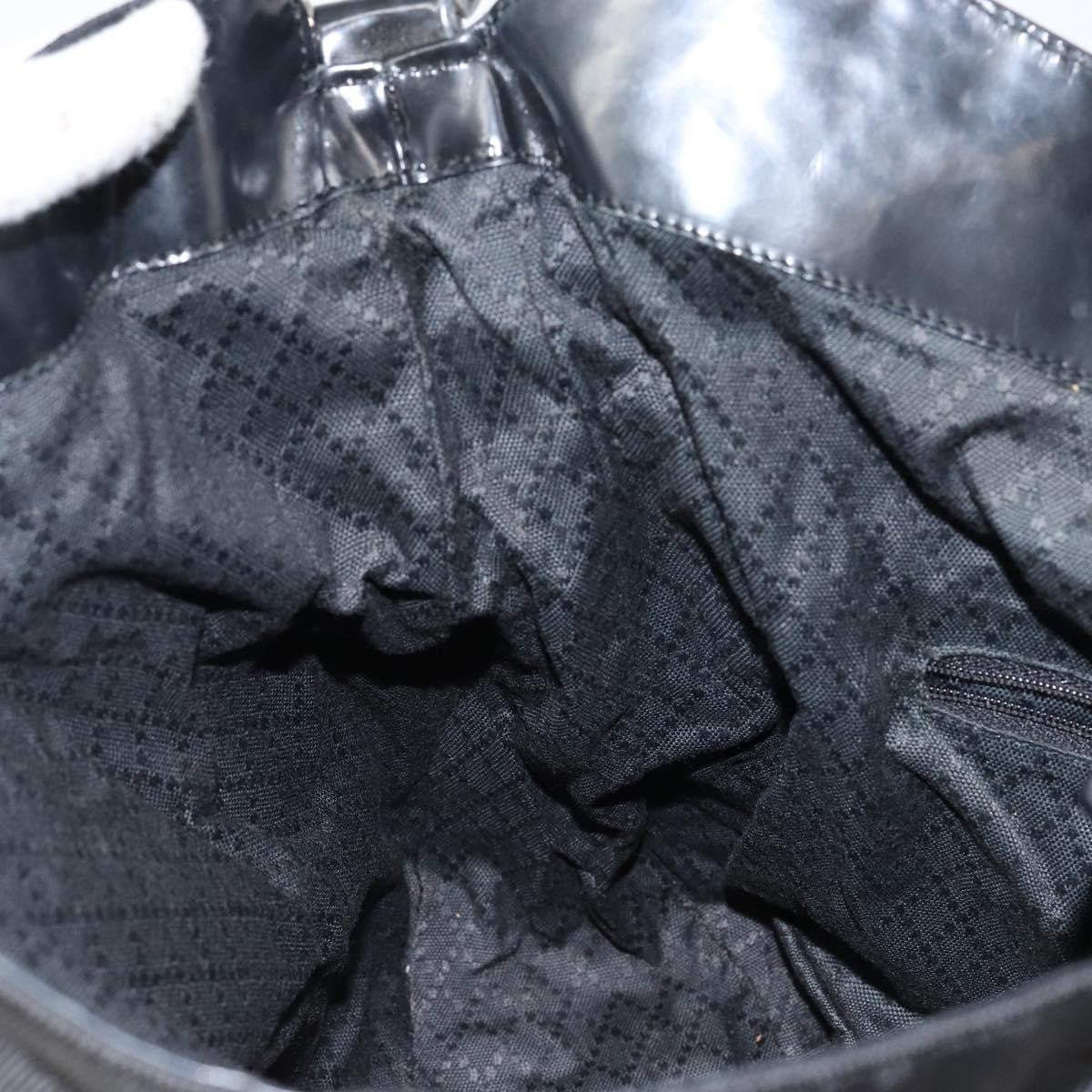 Gucci Vintage Bamboo Handle Open Hobo Nylon, BLACK, NYLON, Handbag