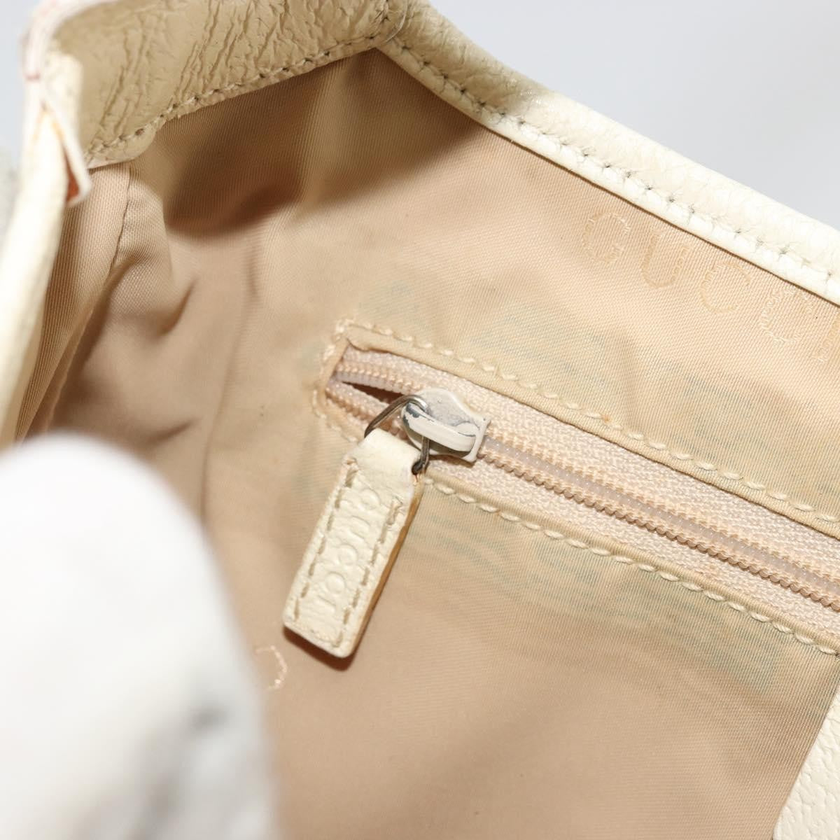 Gucci Vintage Jackie Shoulder Bag Canvas and Leather, Beige, Canvas, Handbag
