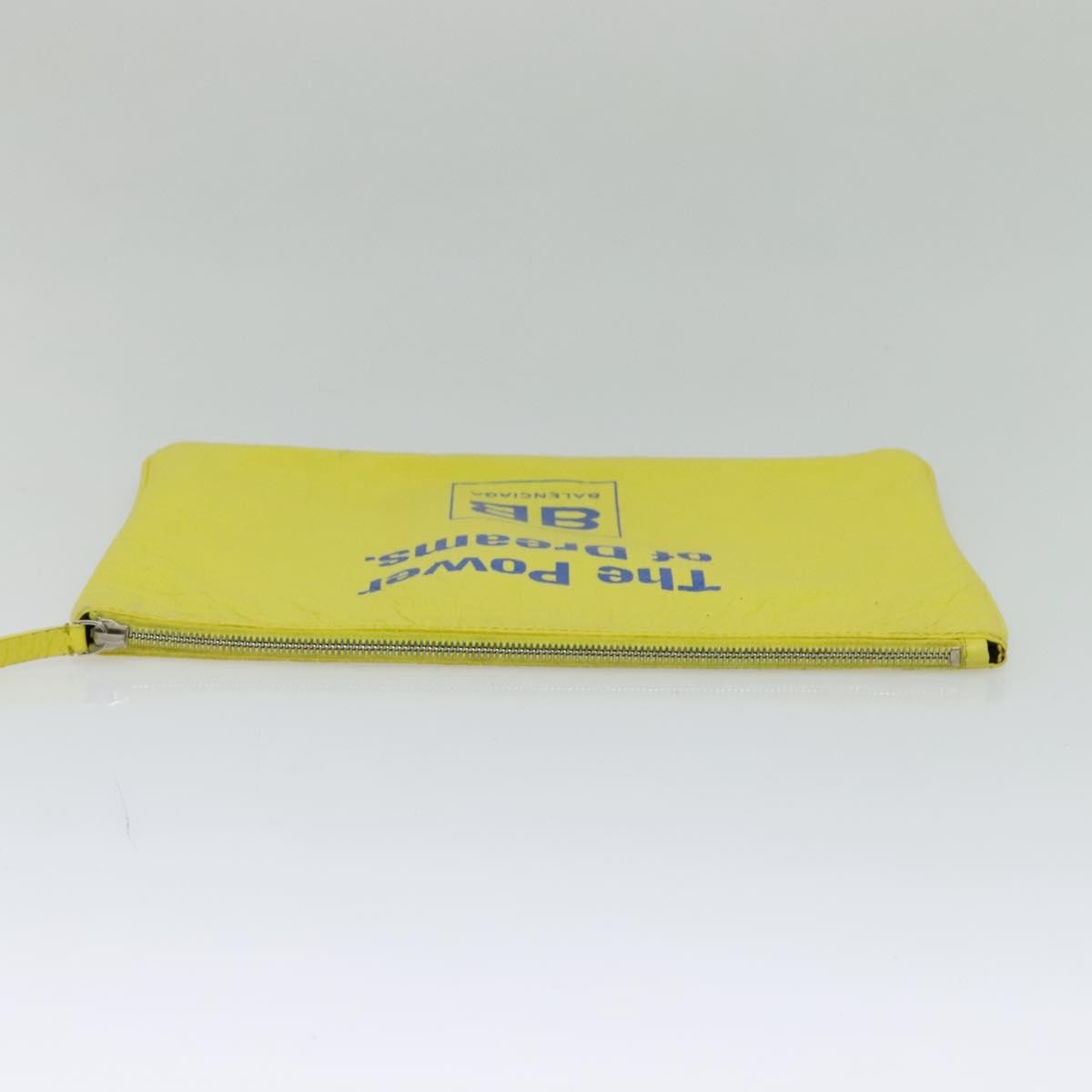 Balenciaga Supermarket Pouch Leather, YELLOW, LEATHER, Clutche & pouche